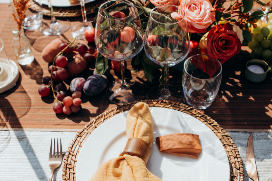 elegant fall wedding reception table